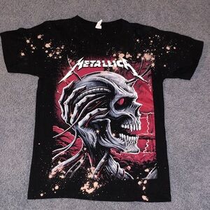 Distressed Metallic Band T-shirt. In Excellent Condition.